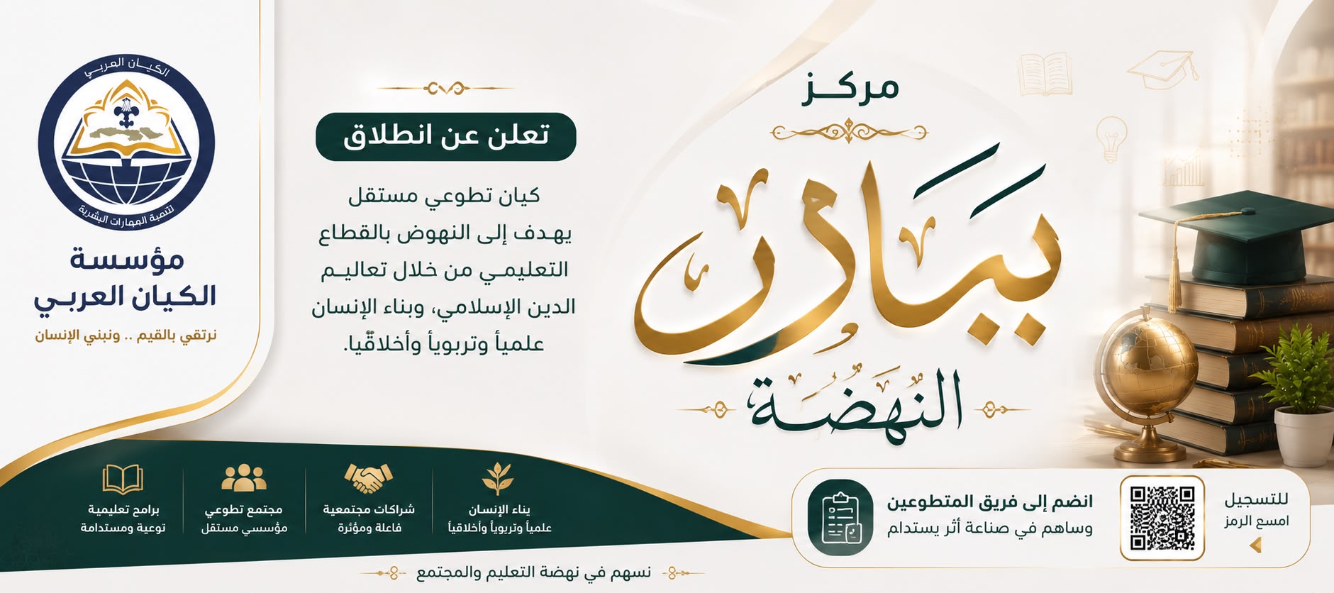 الكيان العربي يعلن تحويل مبادرة بيادر النهضة الى مركز للتعليم والعمل التطوعي